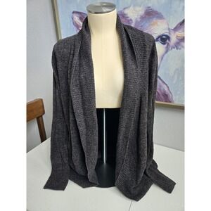 Barefoot Dreams Women's‎ M Cozychic Lite Gray Soft Knit Open Cardigan Sweater